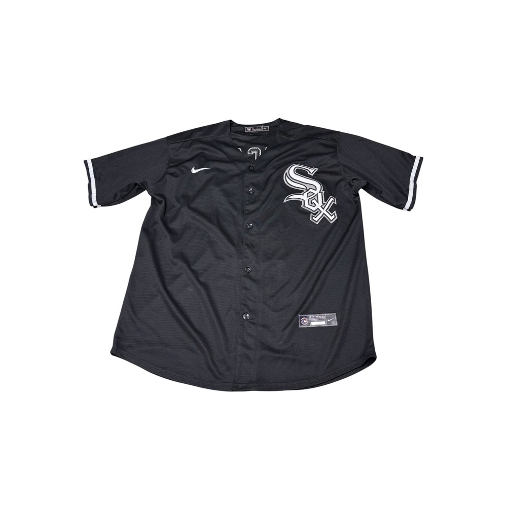Nike Chicago White Sox Yoan Moncada 10 MLB Jersey Mens Large Black Button Up